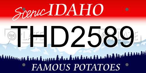 THD2589 Idaho License Plate