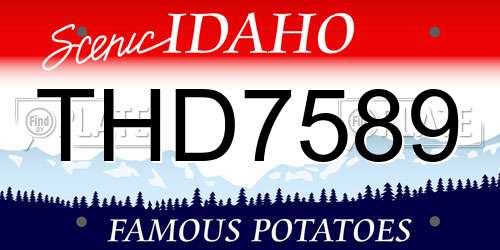 THD7589 Idaho License Plate