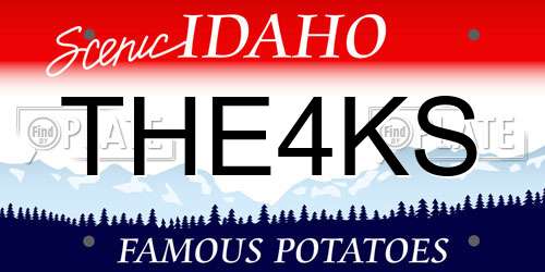 THE4KS Idaho License Plate