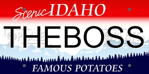 THEBOSS Idaho License Plate