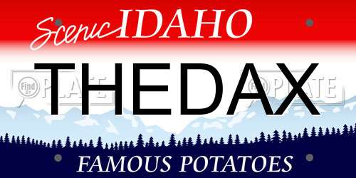 THEDAX Idaho License Plate