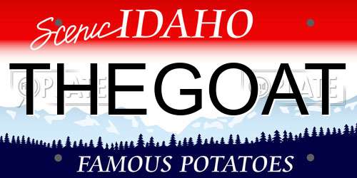 THEGOAT Idaho License Plate