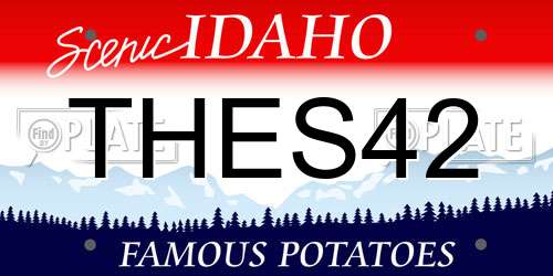 THES42 Idaho License Plate