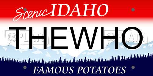 THEWHO Idaho License Plate