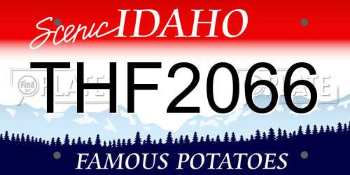 THF2066 Idaho License Plate