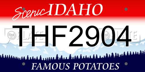 THF2904 Idaho License Plate