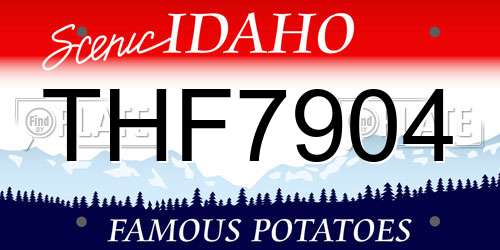 THF7904 Idaho License Plate
