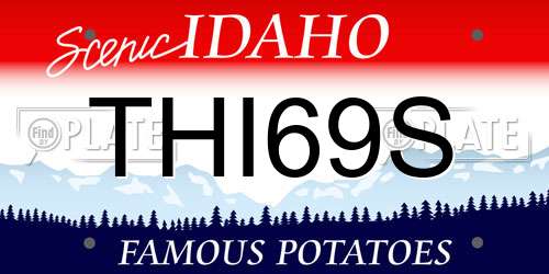 THI69S Idaho License Plate