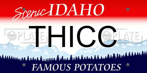THICC Idaho License Plate