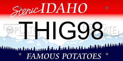 THIG98 Idaho License Plate