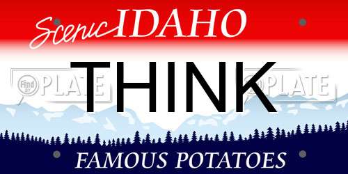 THINK Idaho License Plate