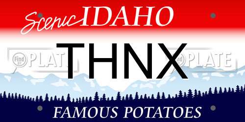 THNX Idaho License Plate
