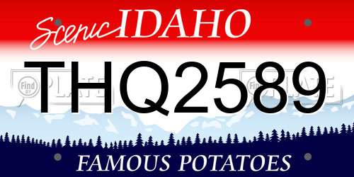 THQ2589 Idaho License Plate