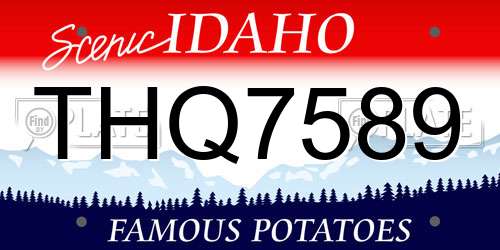THQ7589 Idaho License Plate