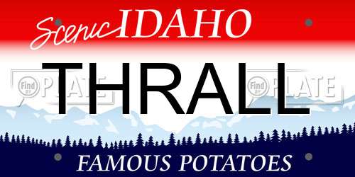 THRALL Idaho License Plate
