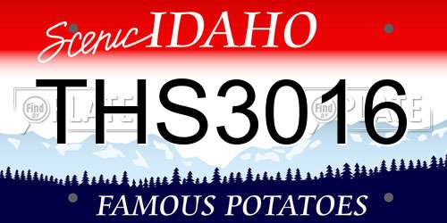 THS3016 Idaho License Plate