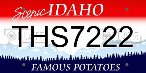 THS7222 Idaho License Plate