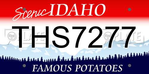 THS7277 Idaho License Plate