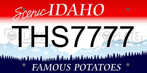 THS7777 Idaho License Plate