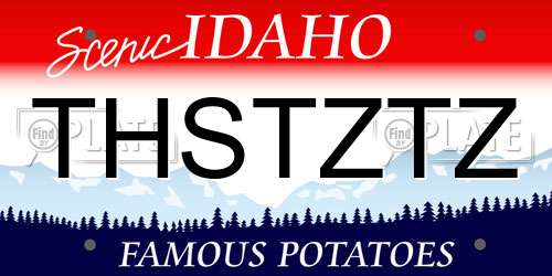 THSTZTZ Idaho License Plate