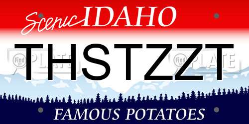 THSTZZT Idaho License Plate