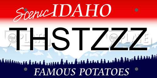 THSTZZZ Idaho License Plate