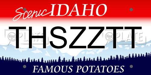 THSZZTT Idaho License Plate