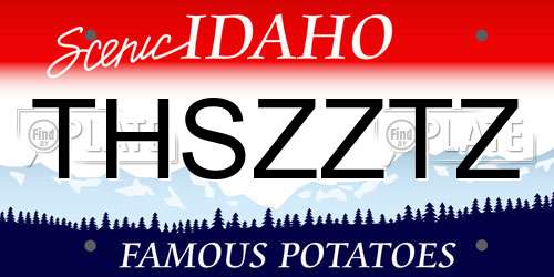 THSZZTZ Idaho License Plate