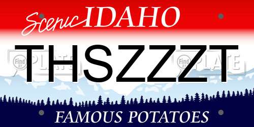THSZZZT Idaho License Plate