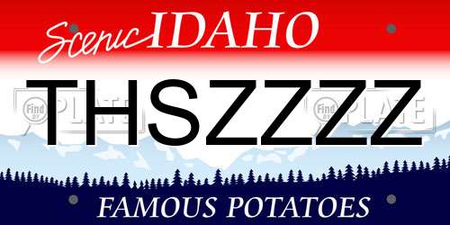 THSZZZZ Idaho License Plate