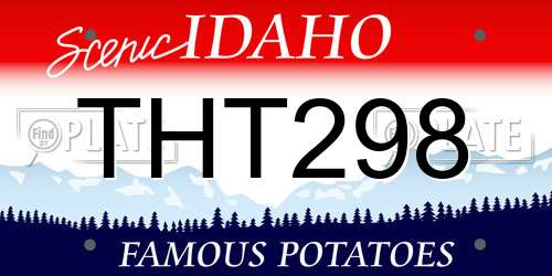 THT298 Idaho License Plate
