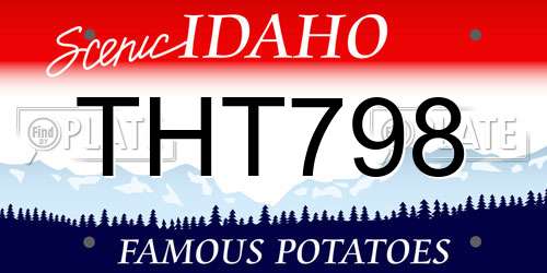THT798 Idaho License Plate