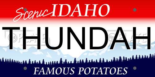 THUNDAH Idaho License Plate