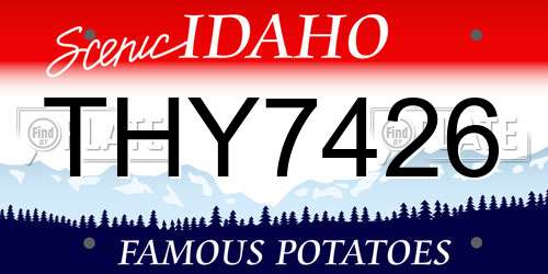 THY7426 Idaho License Plate