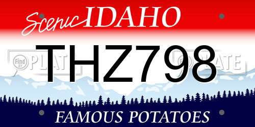 THZ798 Idaho License Plate