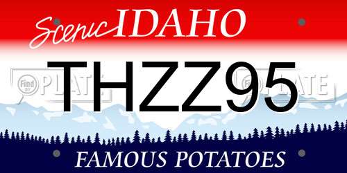 THZZ95 Idaho License Plate