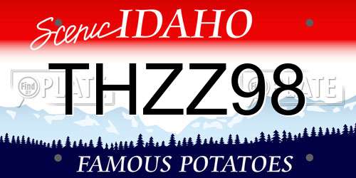 THZZ98 Idaho License Plate