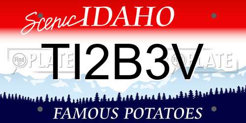 TI2B3V Idaho License Plate