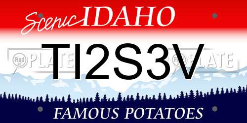 TI2S3V Idaho License Plate