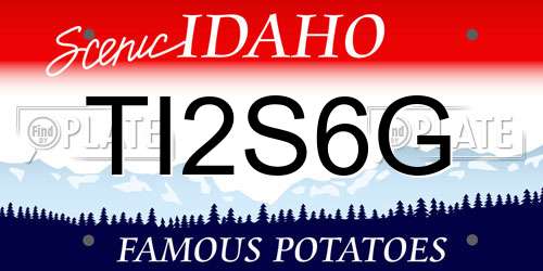 TI2S6G Idaho License Plate