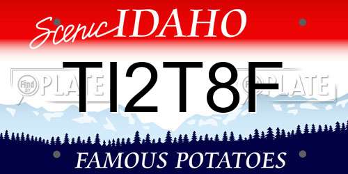 TI2T8F Idaho License Plate