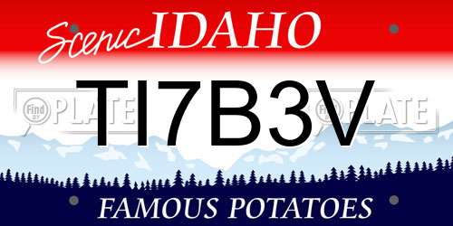 TI7B3V Idaho License Plate