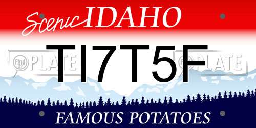 TI7T5F Idaho License Plate