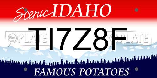 TI7Z8F Idaho License Plate