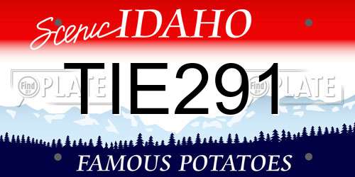 TIE291 Idaho License Plate