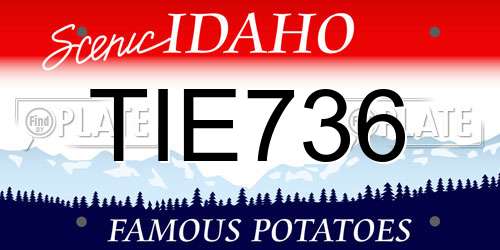 TIE736 Idaho License Plate