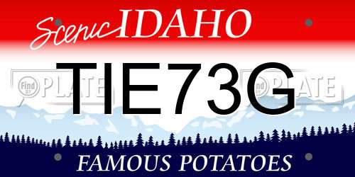 TIE73G Idaho License Plate
