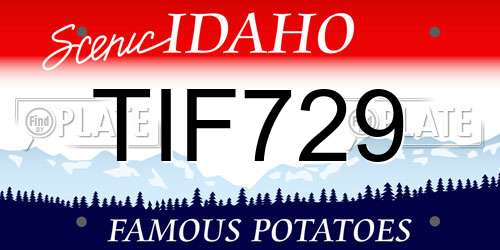 TIF729 Idaho License Plate