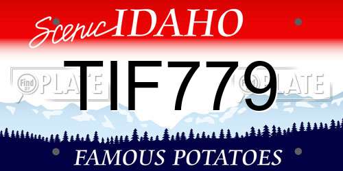 TIF779 Idaho License Plate