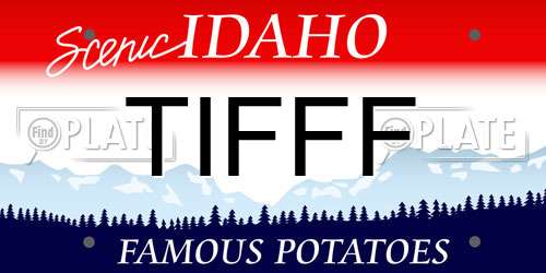 TIFFF Idaho License Plate